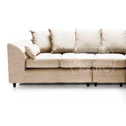 Furnishings For Less UK Casper Soft Chenille Fabric 5 Seater L Shaped Corner Sofa  Beige Right Hand Facing - Scatter Back - thumbnail 2