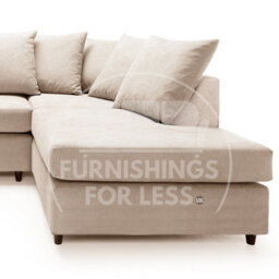 Furnishings For Less UK Casper Soft Chenille Fabric 5 Seater L Shaped Corner Sofa  Beige Right Hand Facing - Scatter Back - thumbnail 3