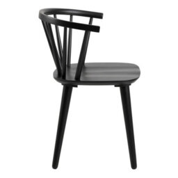 Wyld Haus Set Of 2 Black Rubberwood Dining Chairs Modern Slatted Back - thumbnail 3
