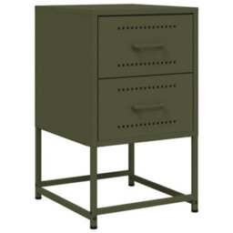 Berkfield Bedside Cabinets 2 Pcs Olive Green 36X39X60.5 Cm Steel - thumbnail 5
