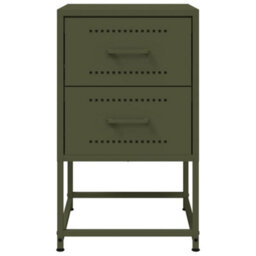 Berkfield Bedside Cabinets 2 Pcs Olive Green 36X39X60.5 Cm Steel - thumbnail 6
