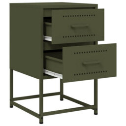 Berkfield Bedside Cabinets 2 Pcs Olive Green 36X39X60.5 Cm Steel - thumbnail 9