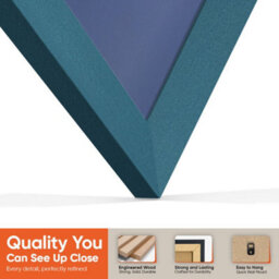 "16X16"" Navy Blue Sleek Vinyl Record Frame With Blue Mount For 12 Inch Lp Disc - Ak Frames" - thumbnail 3