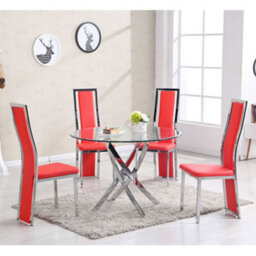 Furniture in Fashion Daytona Round Clear Glass Dining Table With Chrome Legs - thumbnail 5