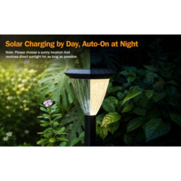 Gwsolar Solar Path Lights Pack Of 5, Warm White 50Lm Led Garden Stakes, Dusk To Dawn, Weatherproof For Pathway Patio Lawn - thumbnail 9