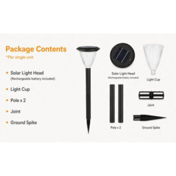 Gwsolar Solar Path Lights Pack Of 5, Warm White 50Lm Led Garden Stakes, Dusk To Dawn, Weatherproof For Pathway Patio Lawn - thumbnail 7