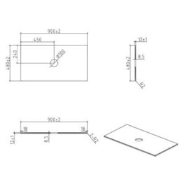 Plum&clay Rigel Concrete Grey Floor Standing Bathroom Vanity Unit With White Worktop (W)900mm (H)850mm - thumbnail 7
