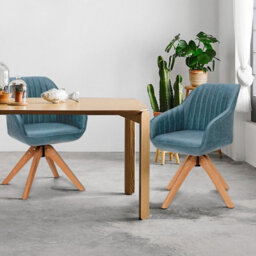 Gainoom Swivel Blue Accent Chair Set Of 2 Ergonomic Armchairs Writing Desk Chairs - thumbnail 9