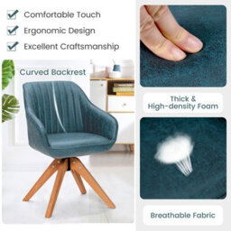 Gainoom Swivel Blue Accent Chair Set Of 2 Ergonomic Armchairs Writing Desk Chairs - thumbnail 6