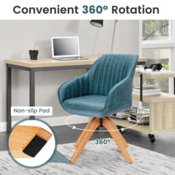 Gainoom Swivel Blue Accent Chair Set Of 2 Ergonomic Armchairs Writing Desk Chairs - thumbnail 5