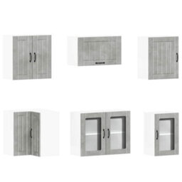 Berkfield 11 Piece Kitchen Cabinet Set Lucca Concrete Grey Engineered Wood - thumbnail 5