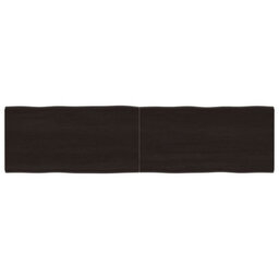 Berkfield Table Top Dark Brown 160X40X(2-4) Cm Treated Solid Wood Live Edge - thumbnail 2