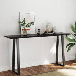 Berkfield Table Top Dark Brown 160X40X(2-4) Cm Treated Solid Wood Live Edge - thumbnail 3