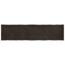 Berkfield Table Top Dark Brown 160X40X(2-4) Cm Treated Solid Wood Live Edge - thumbnail 5