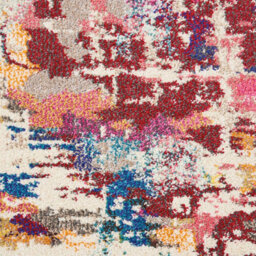 Pink Multi Rug, Stain-Resistant Graphics Rug, 6mm Thick Abstract Rug, Pink Multi Modern Rug For Bedroom-122Cm (Circle) - thumbnail 3