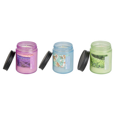 Beliani Set Of 3 Scented Candles Fruity Bloom Soy Wax Fresh Notes Floral Notes - image 1