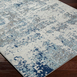 Livabliss Round Sunderland-Abstract Blue Grey Modern Marble Living Dining Bedroom Rug 160 X 160 Cm Easy Care, Non Shedding - thumbnail 6
