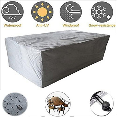 Protective Cover For Garden Furniture, Table And Chair Silver, 200X200X80Cm - image 1