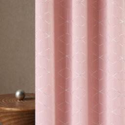 Deconovo Blackout Curtains, Foil Printed Diamond Thermal Insulated Eyelet Curtains, W46 X L54 Inch, Coral Pink, 2 Panels - thumbnail 2