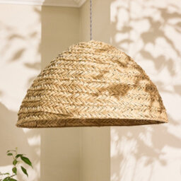 Dibor Traditional Seagrass Plaid Dome Easy Fit Decor Ceiling Shade H30 X D57Cm - thumbnail 2
