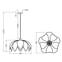 Osram Decor Rattan Lotus Pendant Ceiling Light 480 E27 Brown - thumbnail 8