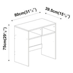 Urbn-Living Urbnliving 80Cm Width Wood Console Table Pc Laptop Computer Desk Office Hallway 2 Storage Shelves Oak Colour - thumbnail 5