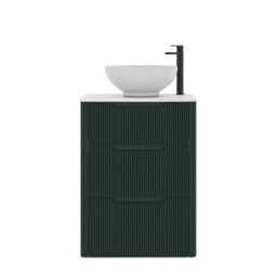 Royal Bathrooms Avenza 600mm Deep Moss Green Floor Standing Countertop Bathroom Vanity Unit 3 Drawer With Breeze Basin - thumbnail 6