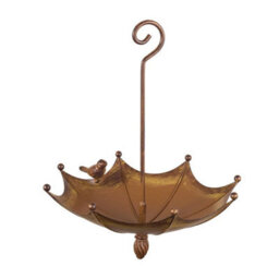 Bronze Umbrella Bird Feeder Metal Bird Seed Feeder Hanging Outdoor Ornaments