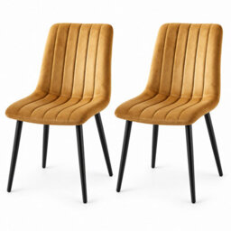 Oira Homes Brown Velvet Dining Chairs Set Of 2 Modern 2 Brown Kursi Chair Set Dining Room Furniture - thumbnail 1