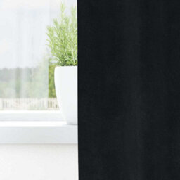 Berkfield Modern Blackout Curtains With Hanging Loops 2 Pcs Black Velvet - thumbnail 3