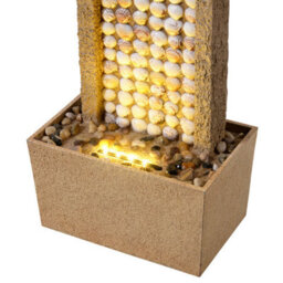 Teamson Home Garden Outdoor Water Feature, Tall Waterfall Water Fountain, With Warm Led Lights, Layered Rock Design, Seashells - thumbnail 5