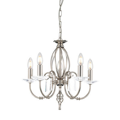 Luminosa Lighting Elstead Aegean 5 Light Chandelier Polished Nickel Finish, E14 - image 1