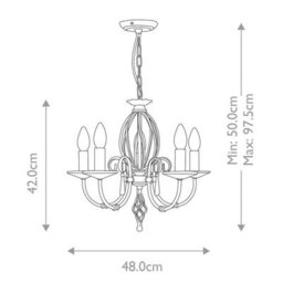 Luminosa Lighting Elstead Aegean 5 Light Chandelier Polished Nickel Finish, E14 - thumbnail 4