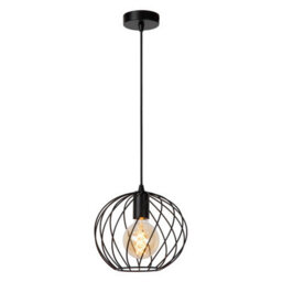 Lucide Danza Classic Pendant Light 25Cm - 1Xe27 - Black - thumbnail 1