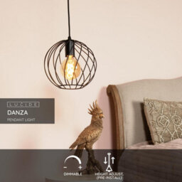 Lucide Danza Classic Pendant Light 25Cm - 1Xe27 - Black - thumbnail 2