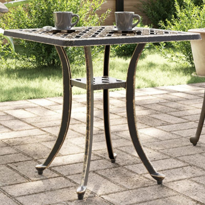 Berkfield Garden Table Bronze 53X53X53 Cm Cast Aluminium - image 1