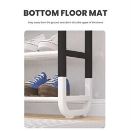 Black 5 Tier Dual Color Simple Shoe Rack Durable Home Shoe Storage Rack Stand - thumbnail 5