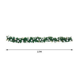 Living And Home Artificial Christmas Garland Silver Bauble Ball Green Garland Christmas Decoration Xmas Ornament 270 Cm - thumbnail 5