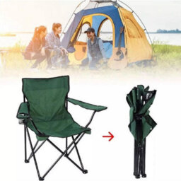 2 X Folding Camping Chairs Lightweight Outdoor Garden Beach Fishing Seat Green - thumbnail 3