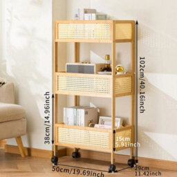 3-Tier Storage Trolley Cart On Wheels Kitchen Rolling Rack Organizer Home Decor - thumbnail 2