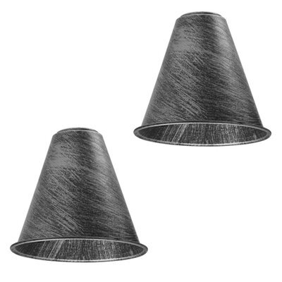 2Pack Brushed Silver Ceiling Light Shade 18Cm Metal Pendant Lamp Shade Industrial Kitchen Lamp Shades - image 1