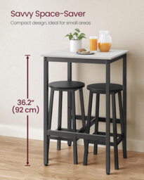 Songmics Vasagle Tall Table, Square Height Dining Table, Durable Steel Frame, Effortless Assembly, Industrial - Stools Not Included - thumbnail 3