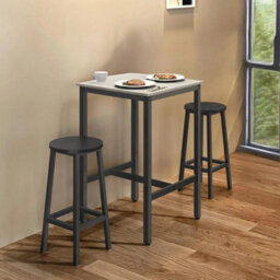 Songmics Vasagle Tall Table, Square Height Dining Table, Durable Steel Frame, Effortless Assembly, Industrial - Stools Not Included