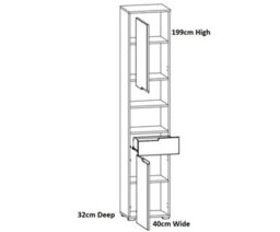 Impact Furniture Tall Bathroom Storage Cabinet Slim Floor Free Standing Drawer Tall Boy Unit White Gloss Spice Tallboy - thumbnail 6