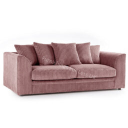 Furnishings For Less UK Luxor Jumbo Cord Pink Fabric 3 + 2 Sofa Suite - thumbnail 2