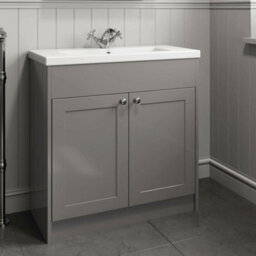Affine 800mm Bathroom Vanity Unit Basin Sink Storage Cabinet Furniture Grey Traditional - thumbnail 4