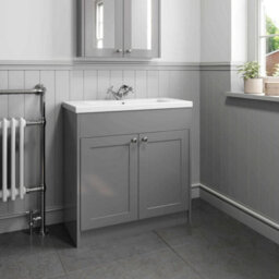 Affine 800mm Bathroom Vanity Unit Basin Sink Storage Cabinet Furniture Grey Traditional - thumbnail 5