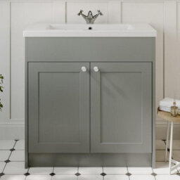 Aveli 800mm Bathroom Vanity Unit Basin Sink Storage Cabinet Furniture Grey Traditional
