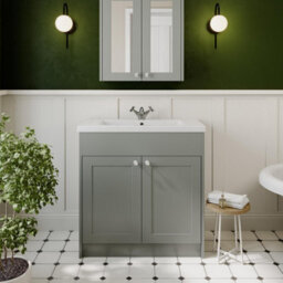 Affine 800mm Bathroom Vanity Unit Basin Sink Storage Cabinet Furniture Grey Traditional - thumbnail 2