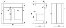 Affine 800mm Bathroom Vanity Unit Basin Sink Storage Cabinet Furniture Grey Traditional - thumbnail 8